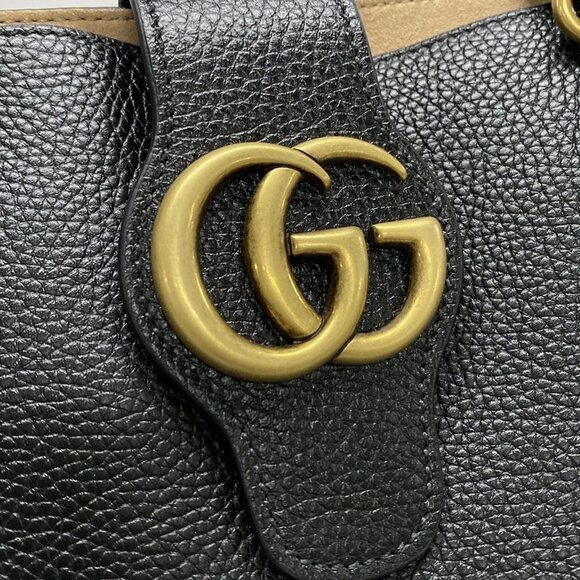 Auth GUCCI GG Marmont   Black Leather Tote Bag - Picture 5 of 16
